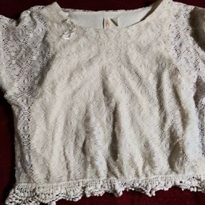 White lace crop top